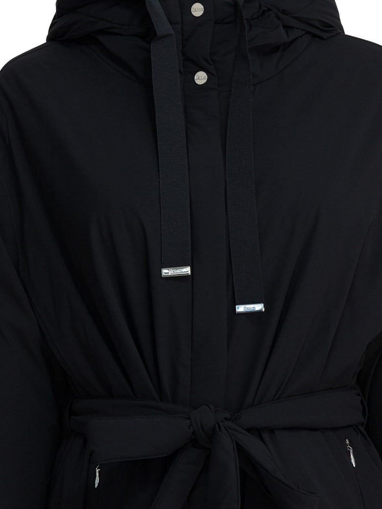 black hooded padded coat by Selfnex