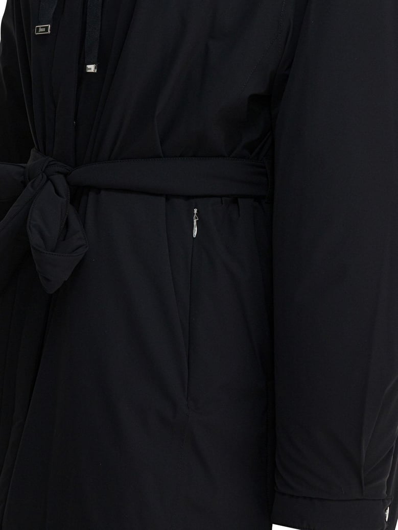 black hooded padded coat by Selfnex