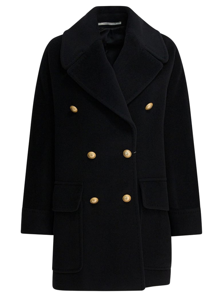 black virgin wool coat by Selfnex