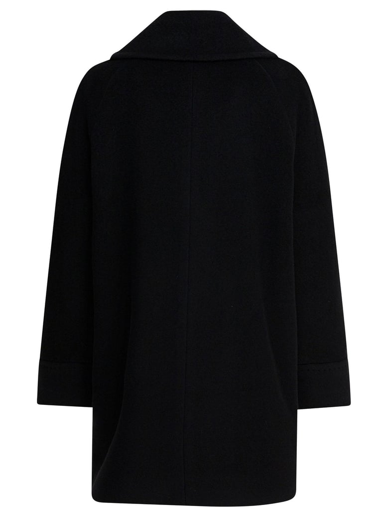 black virgin wool coat by Selfnex