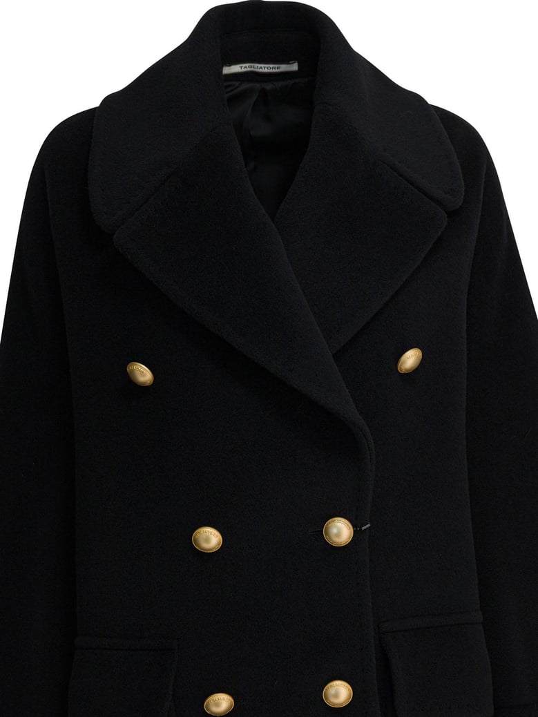 black virgin wool coat by Selfnex