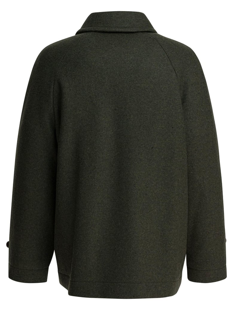 green wool double-breasted coat by Selfnex