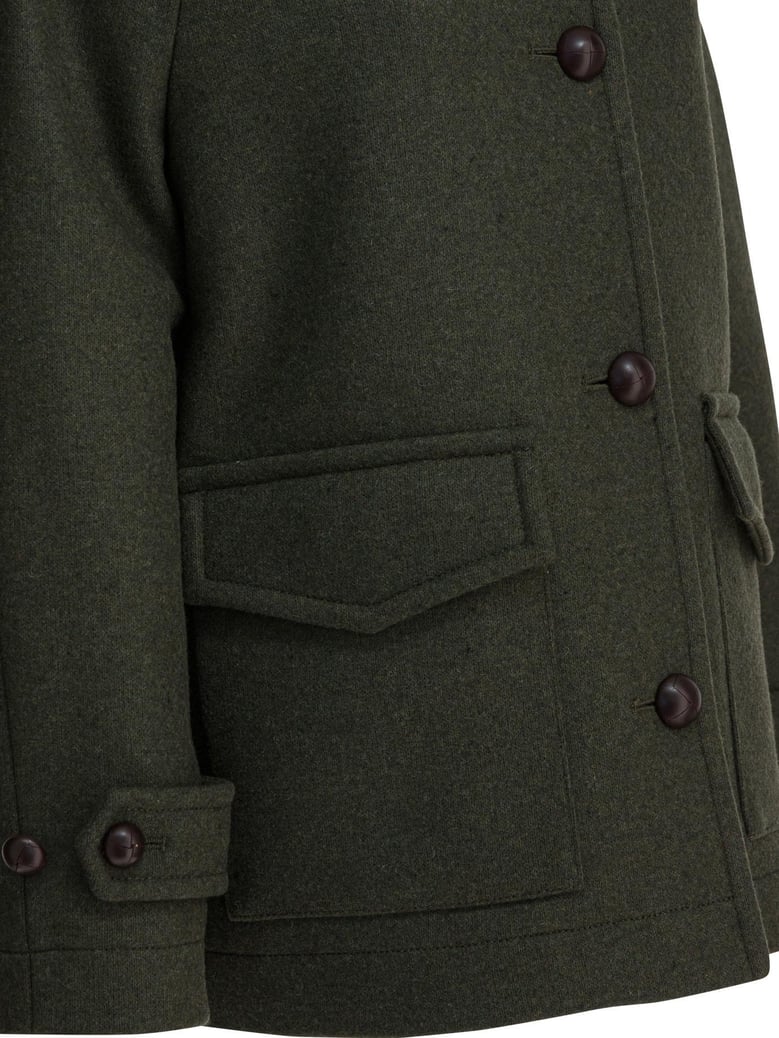 green wool double-breasted coat by Selfnex