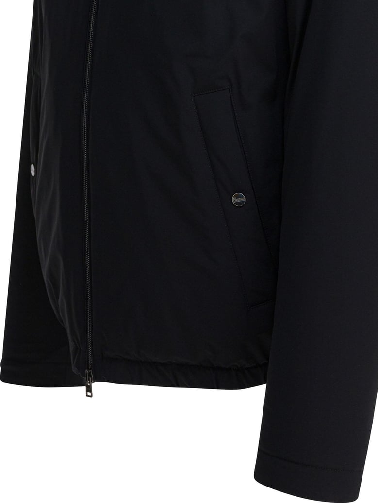 black hooded padded vest by Selfnex