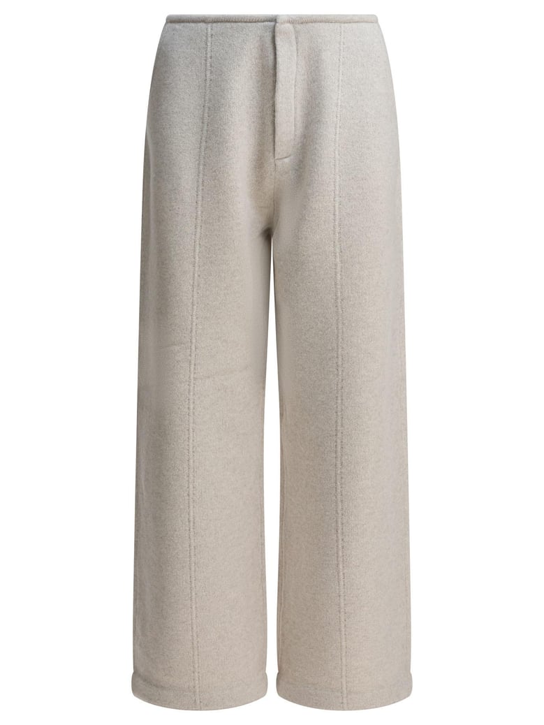 white wool cashmere trousers by Selfnex