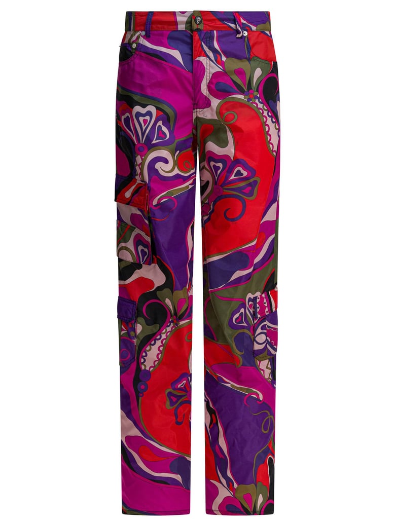 cargo pants with orchidee print by Selfnex