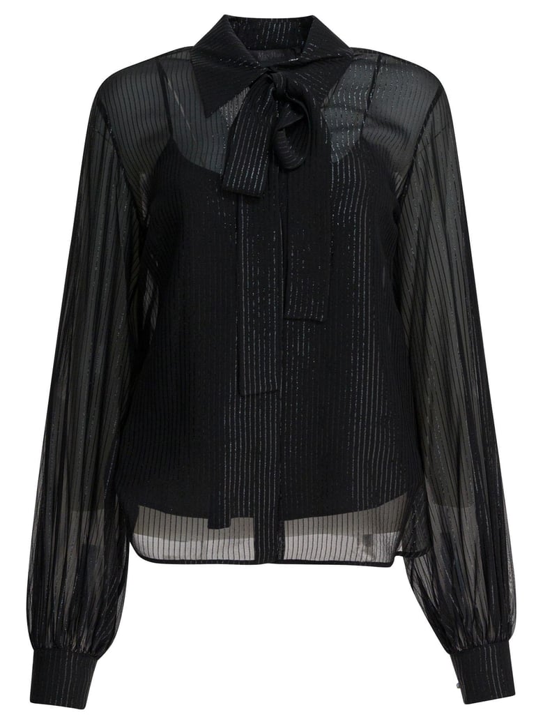 black silk blend shirt by Selfnex
