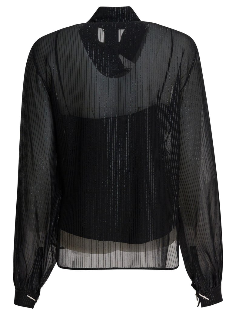 black silk blend shirt by Selfnex