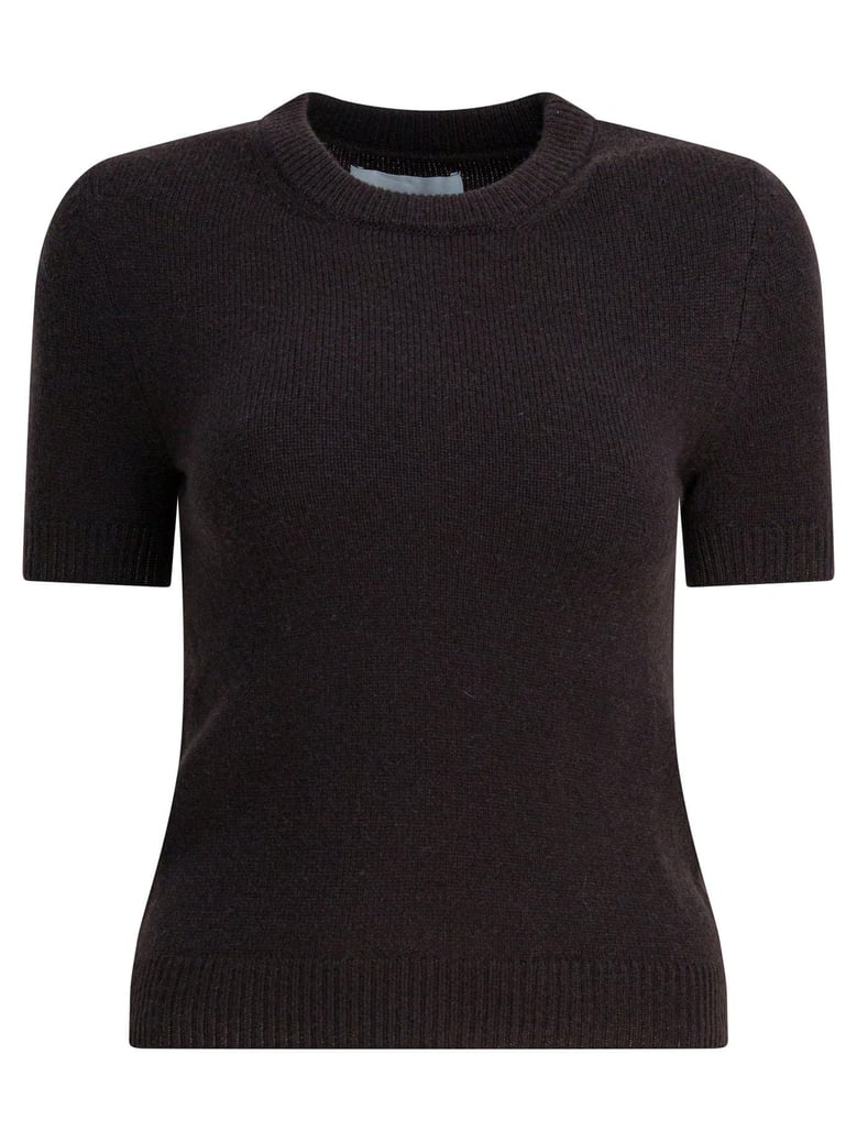 brown cashmere knit sweater by Selfnex