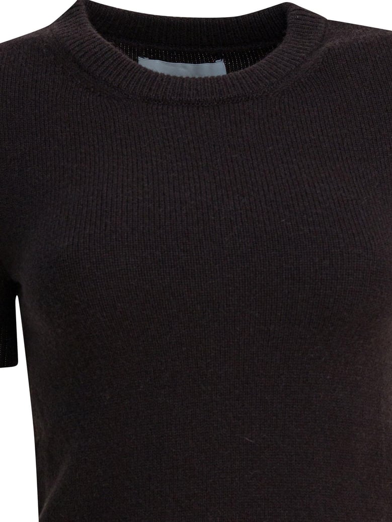 brown cashmere knit sweater by Selfnex