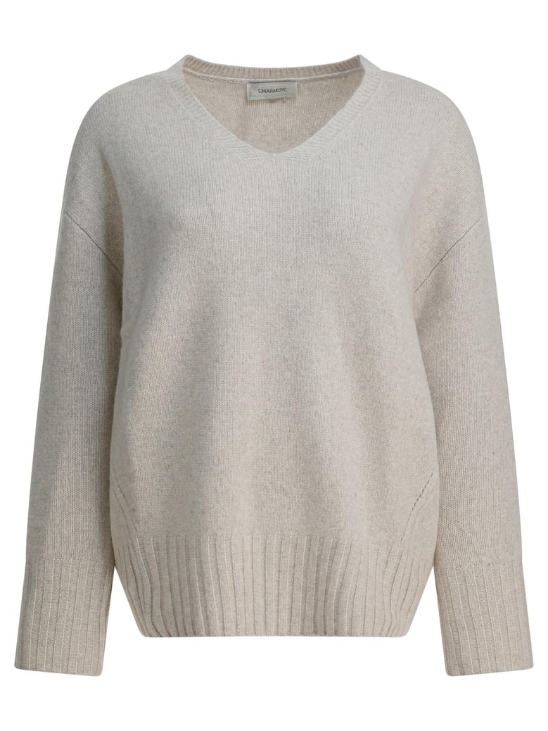 wool and cashmere v-neck sweater by Selfnex