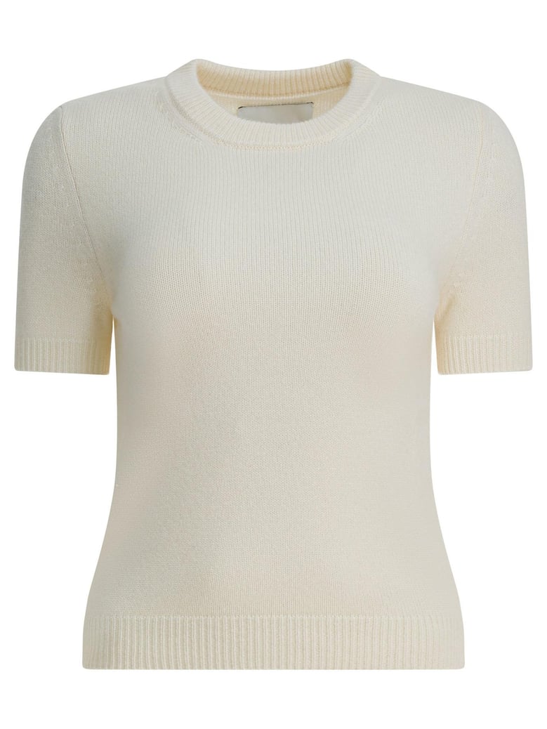 white cashmere knit sweater by Selfnex