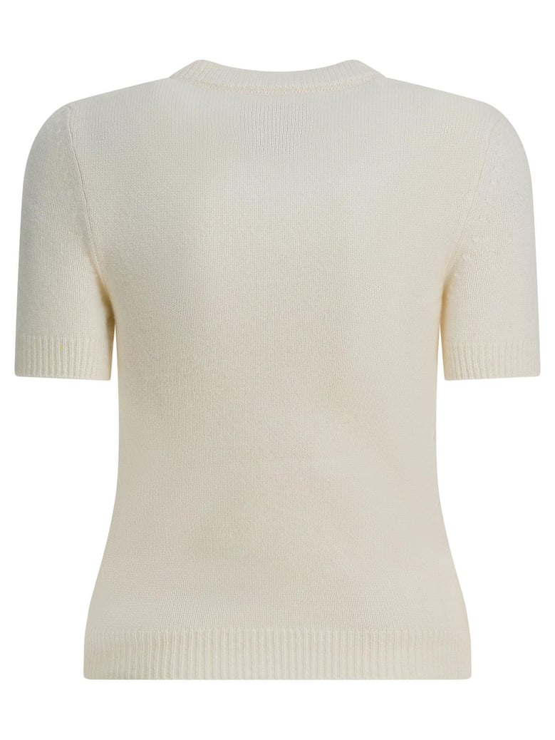 white cashmere knit sweater by Selfnex