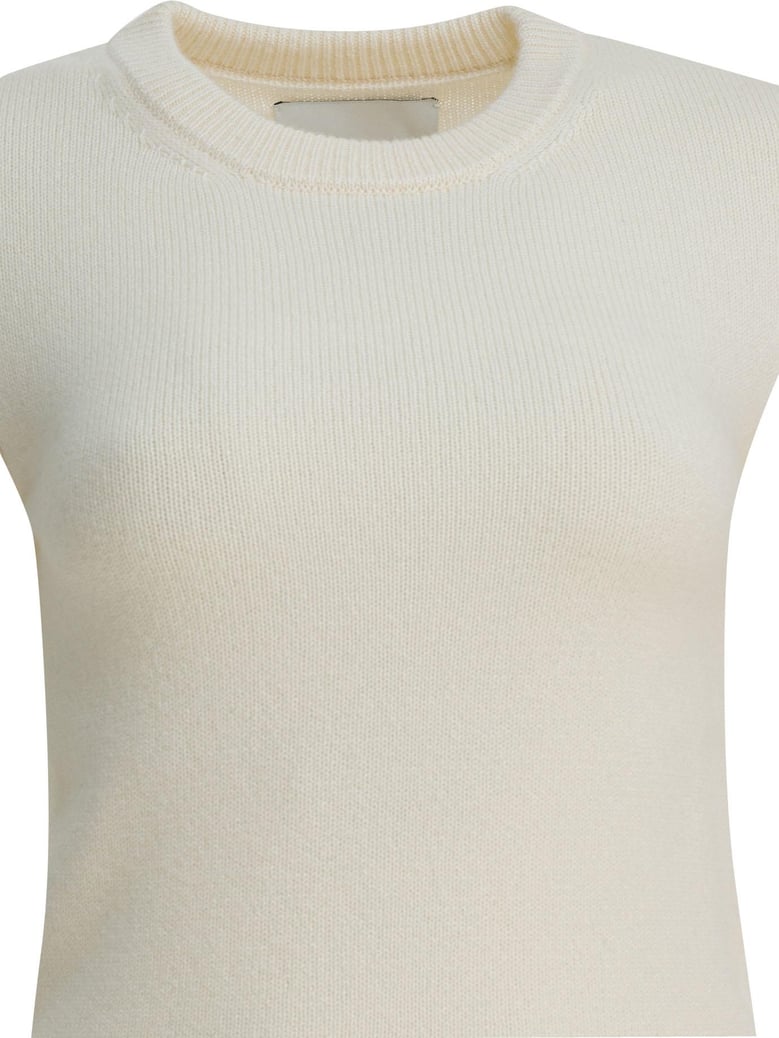 white cashmere knit sweater by Selfnex