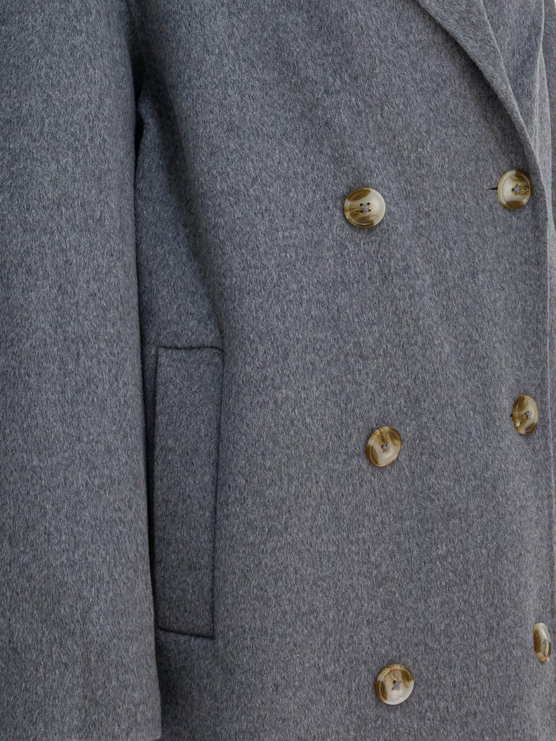 beige wool cashmere coat by Selfnex