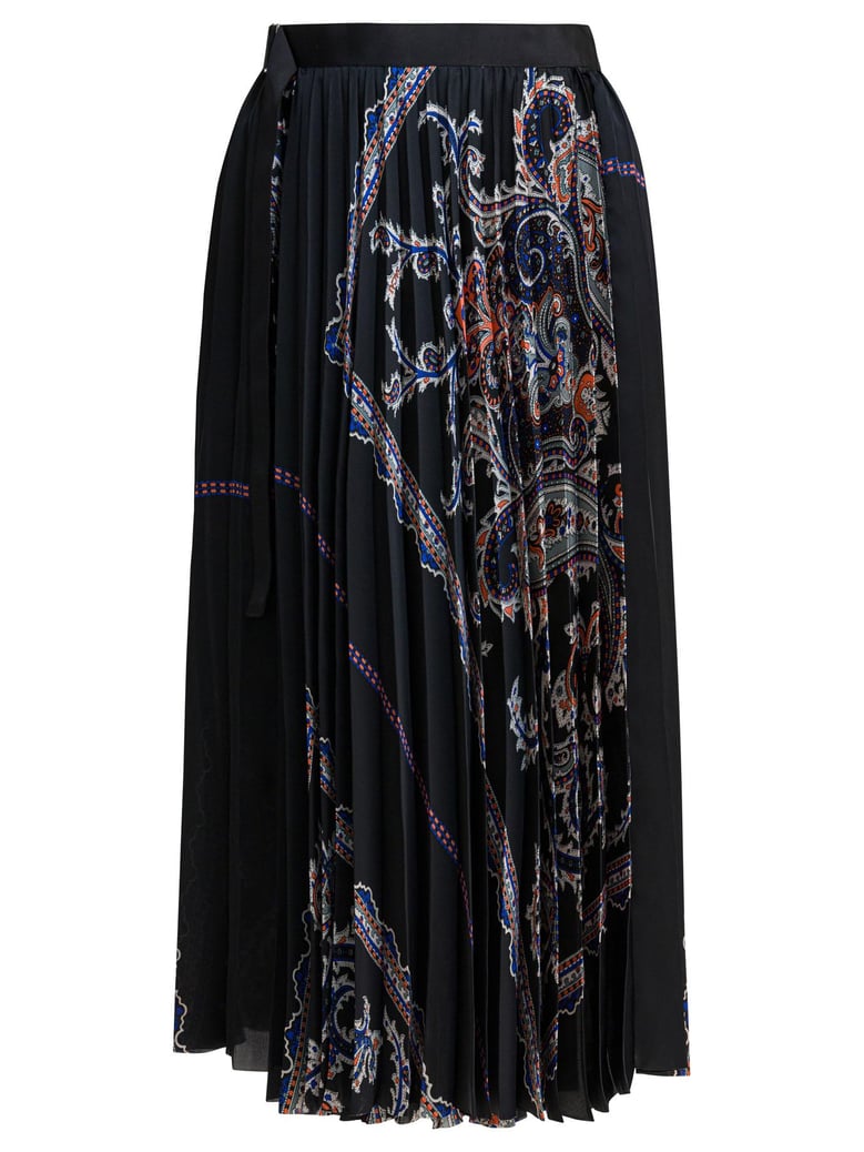 pleated skirt with paisley print by Selfnex