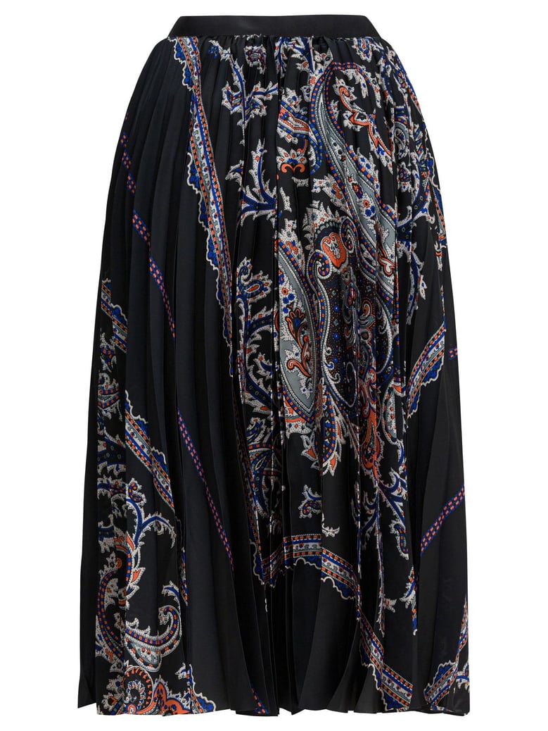 pleated skirt with paisley print by Selfnex