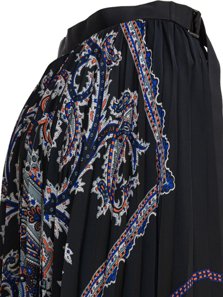 pleated skirt with paisley print by Selfnex