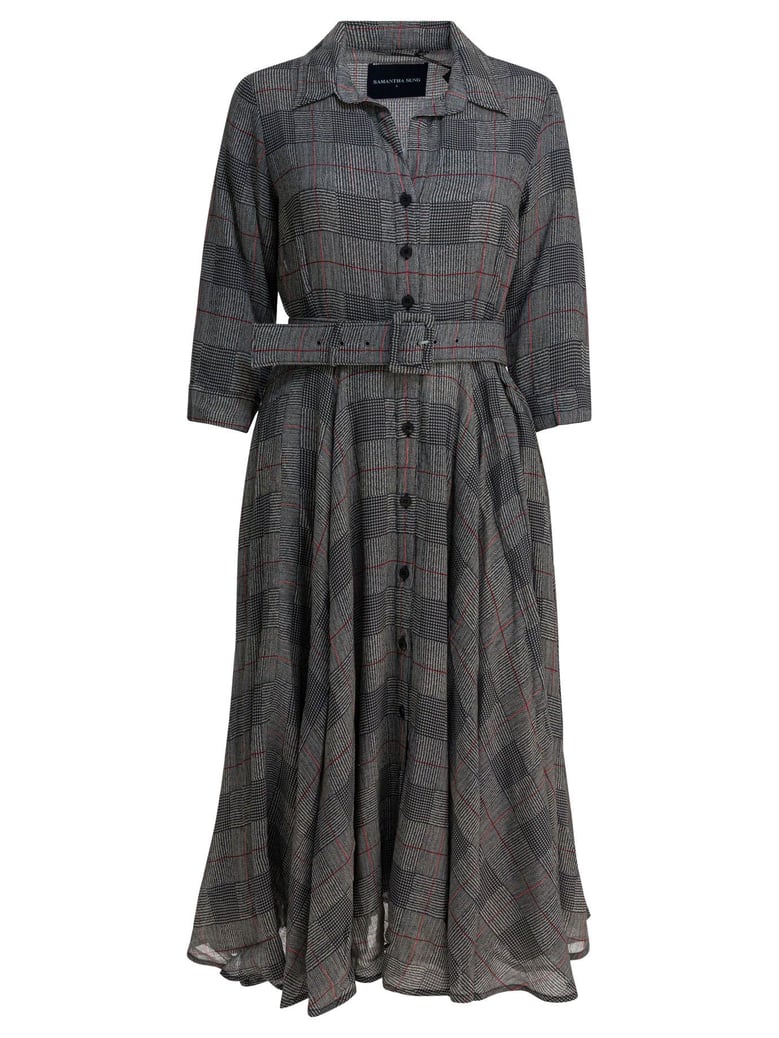 grey checkered wool dress by Selfnex