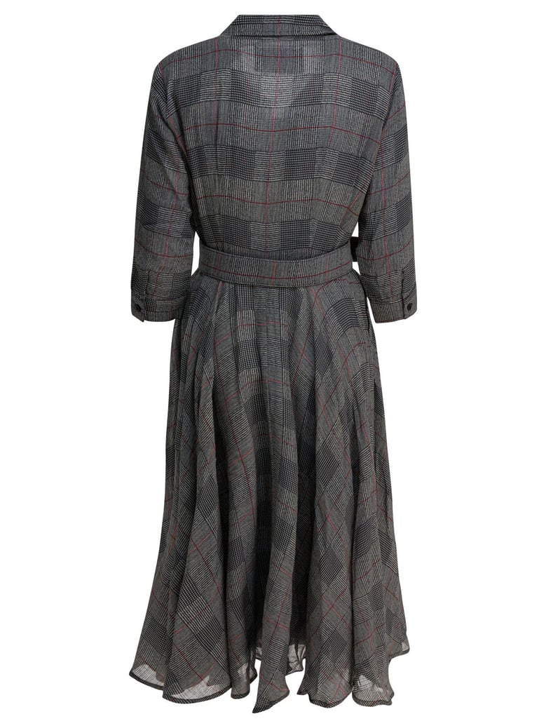 grey checkered wool dress by Selfnex