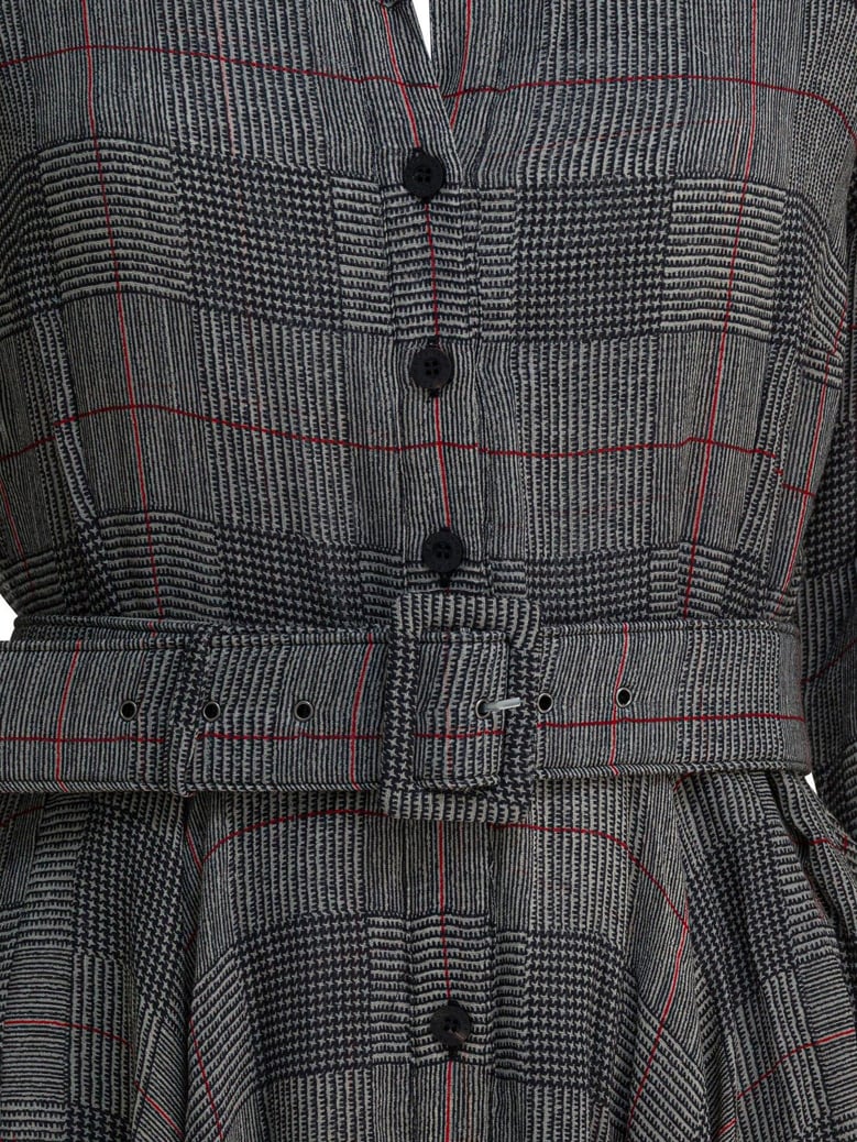 grey checkered wool dress by Selfnex