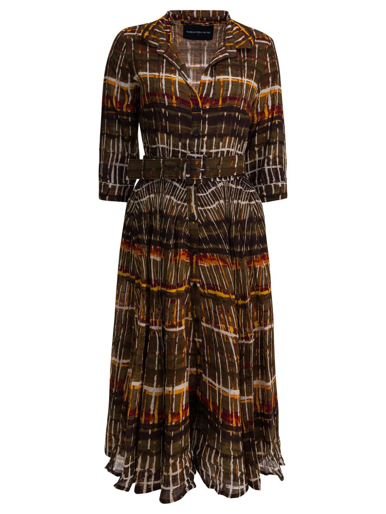 brown plaid wool dress by Selfnex