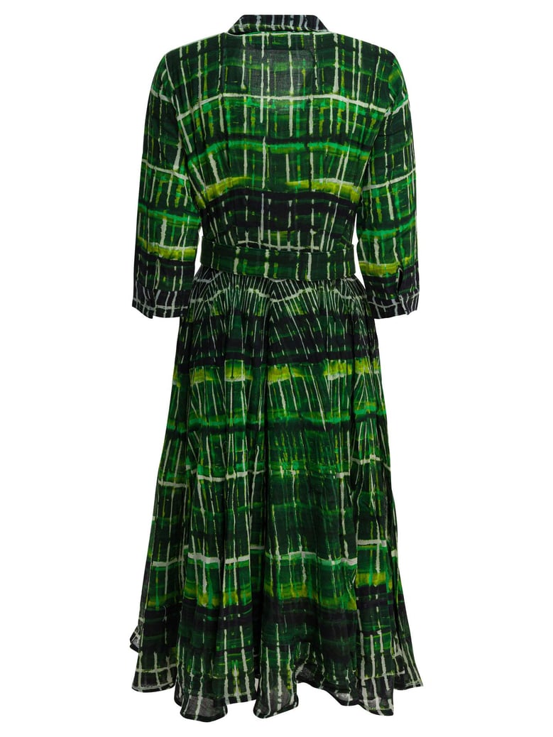 green plaid wool dress by Selfnex