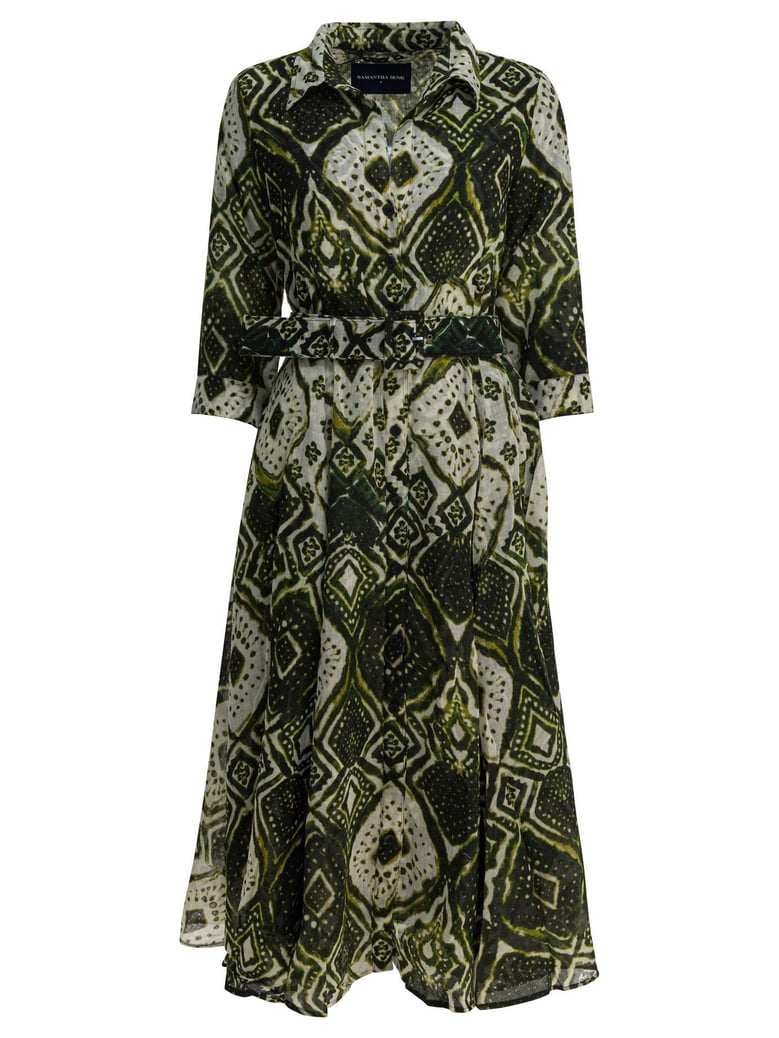 green tie-dye wool dress by Selfnex