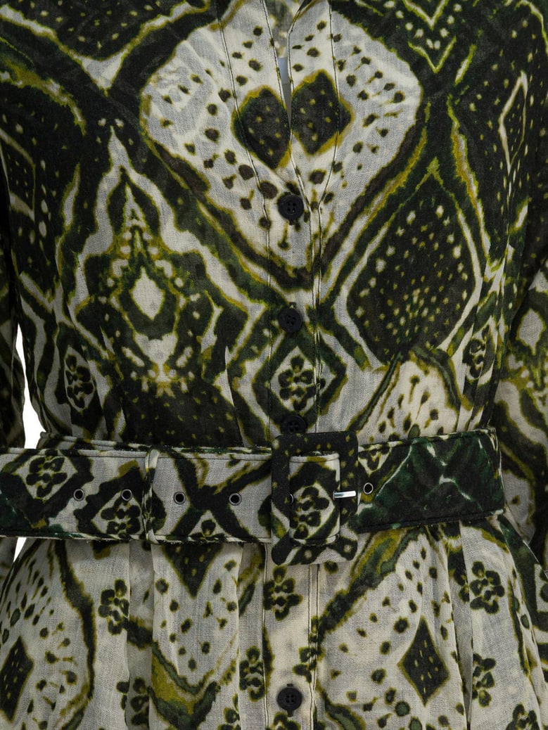 green tie-dye wool dress by Selfnex