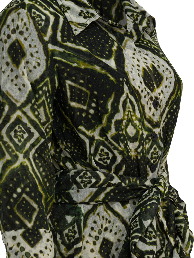 green tie-dye wool dress by Selfnex