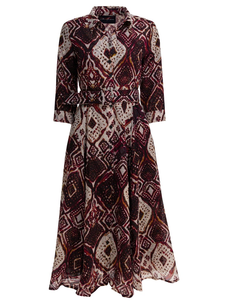 bordeaux tie-dye wool dress by Selfnex