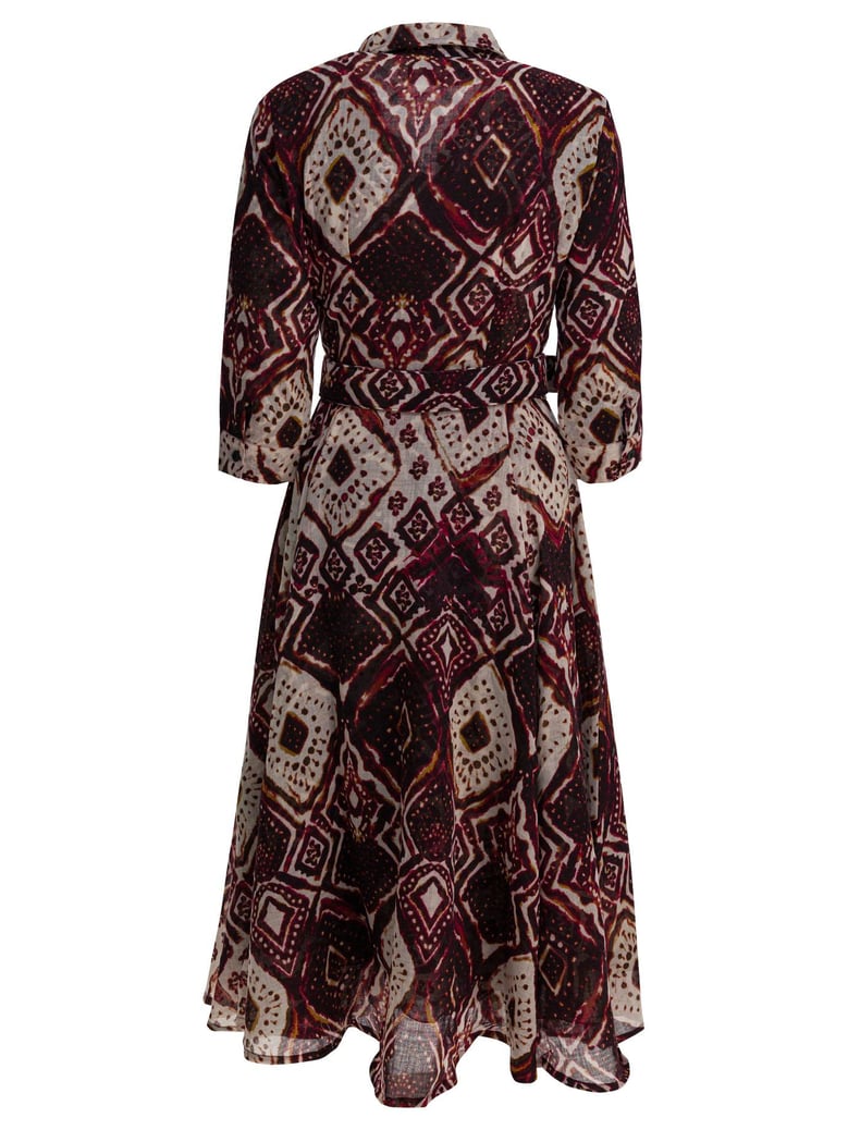 bordeaux tie-dye wool dress by Selfnex