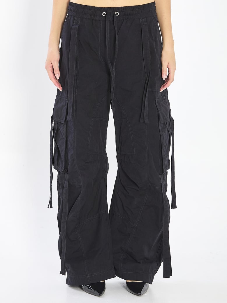 cargo pants in coated faille by Selfnex