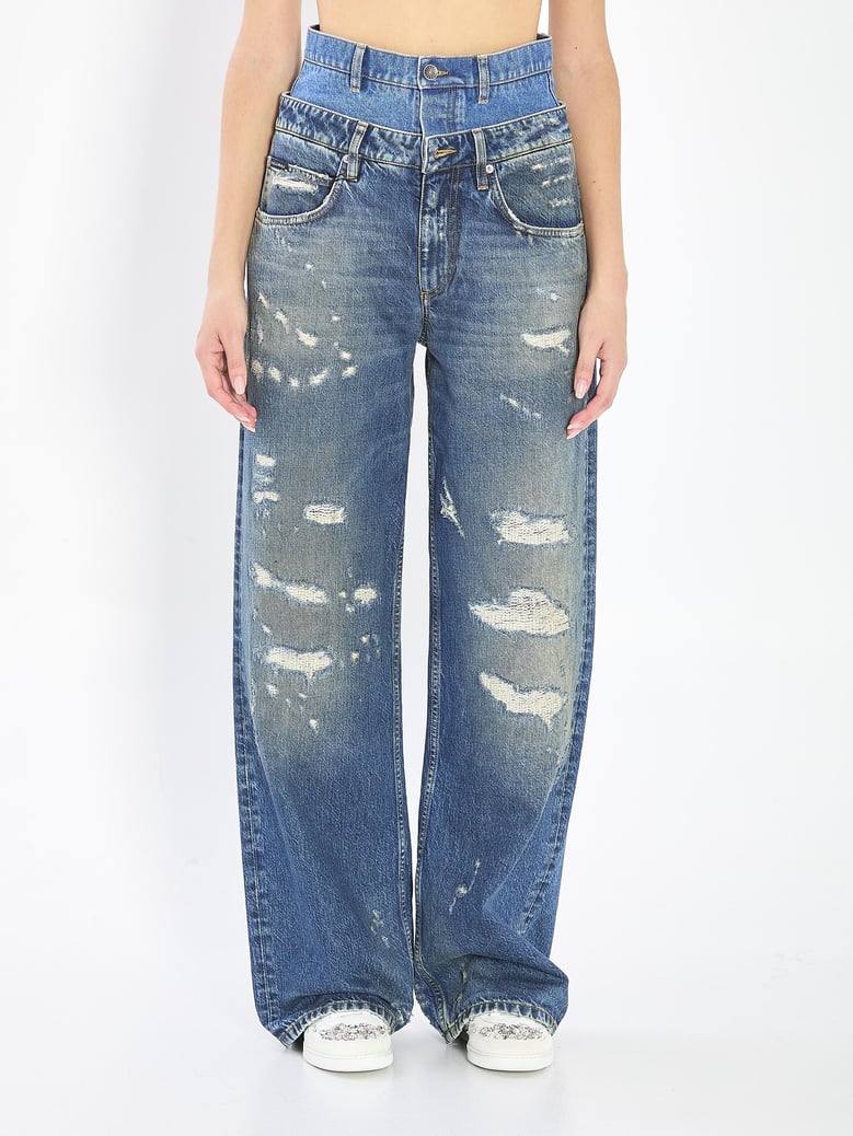 wide-leg jeans with 5 pockets by Selfnex