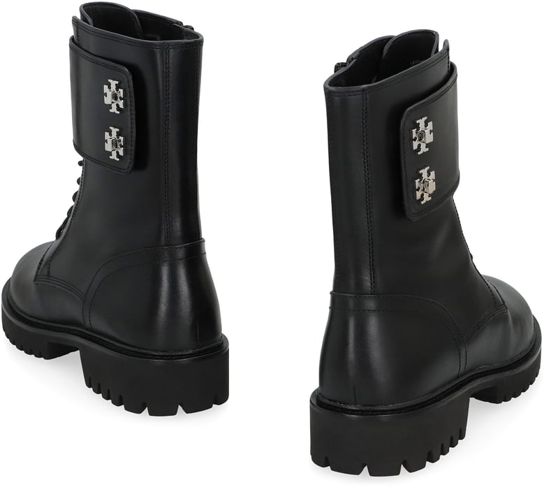turnlock ankle boots in leather by Selfnex