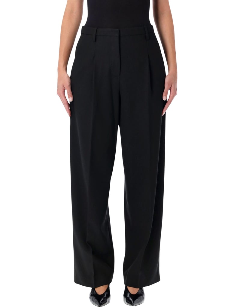 by malene birger elsa black high-waisted wide-leg trousers by Selfnex