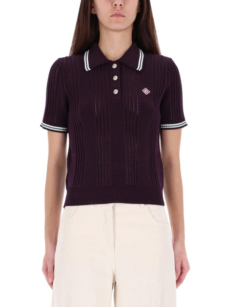 cotton knit polo shirt by Selfnex