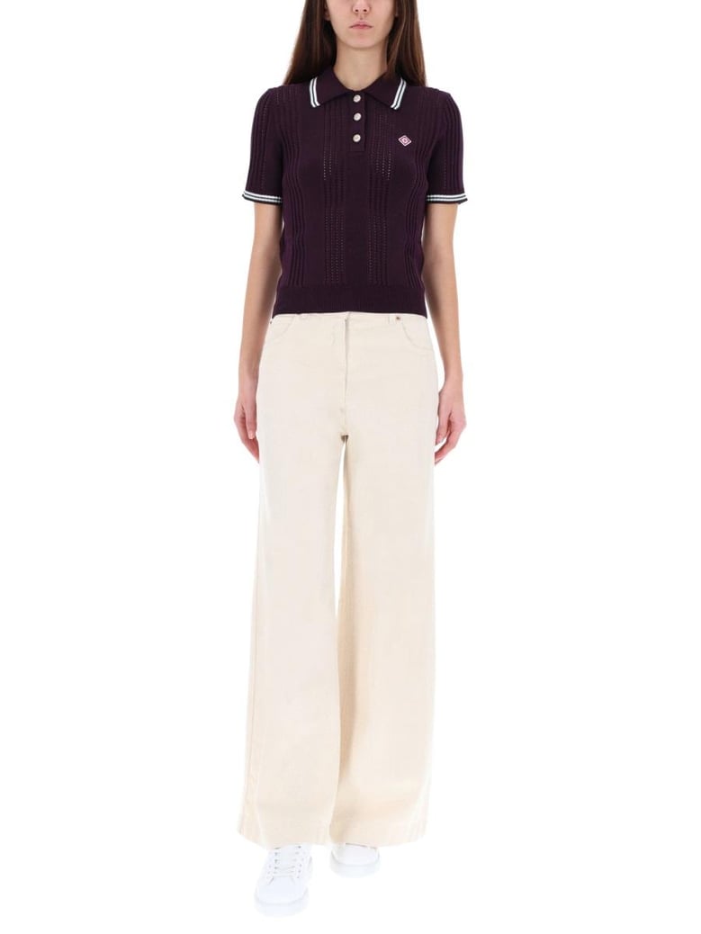 cotton knit polo shirt by Selfnex