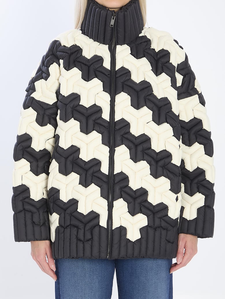 black and white puffer jacket by Selfnex