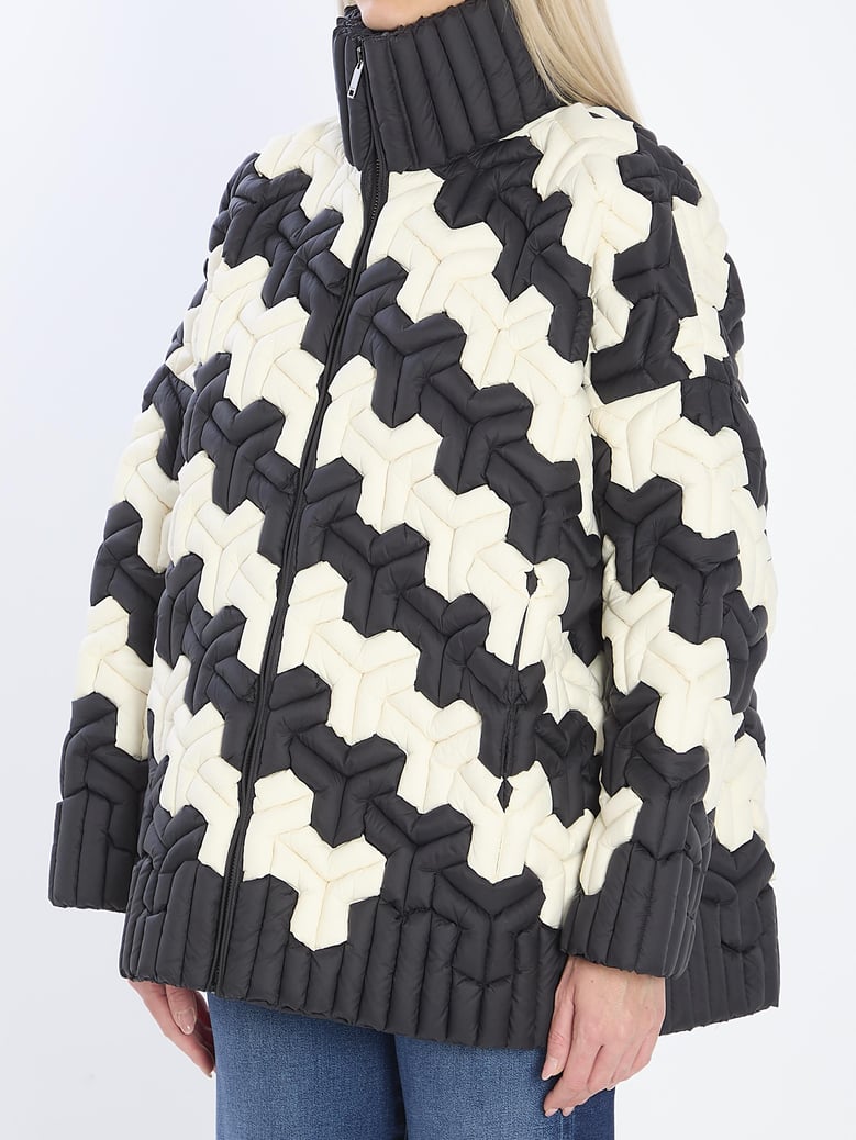 black and white puffer jacket by Selfnex