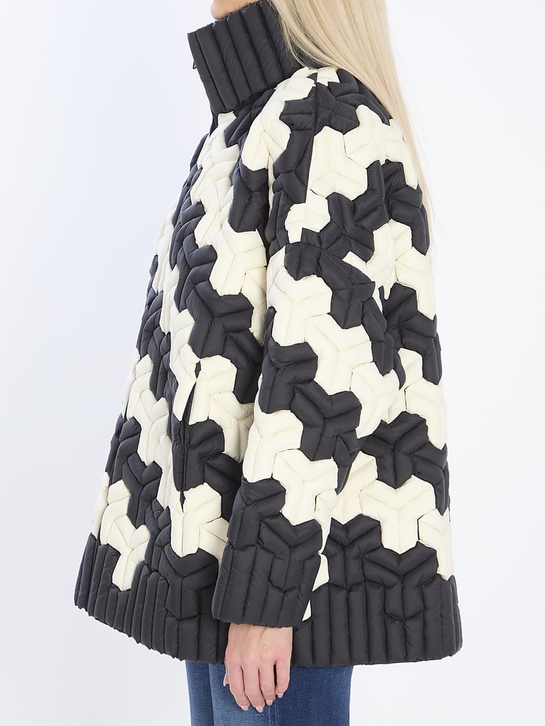 black and white puffer jacket by Selfnex