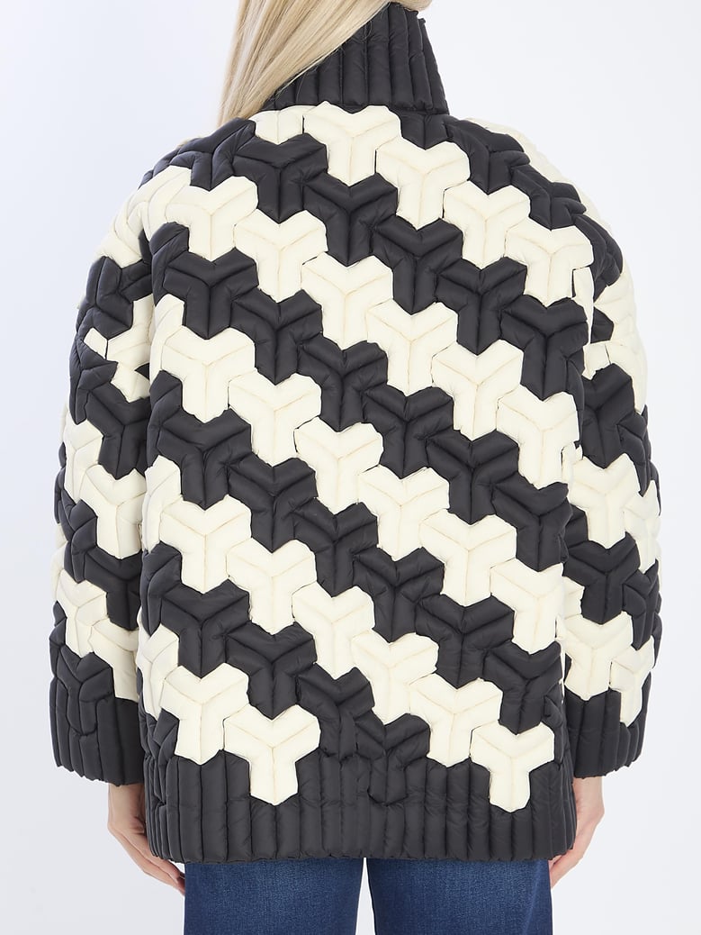 black and white puffer jacket by Selfnex