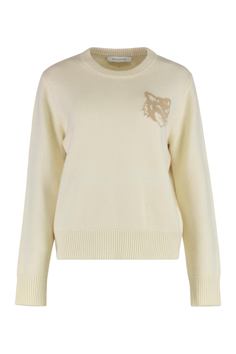 fox head wool crewneck jumper by Selfnex