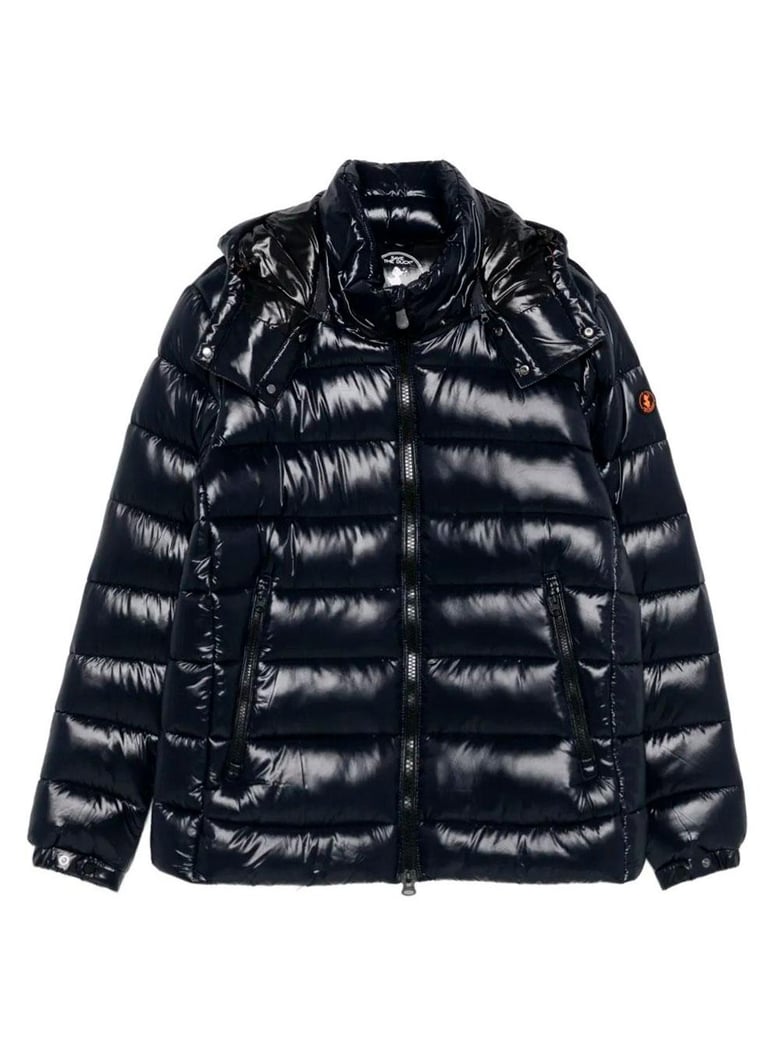 florian down jacket with lacquered finish and removable hood by Selfnex