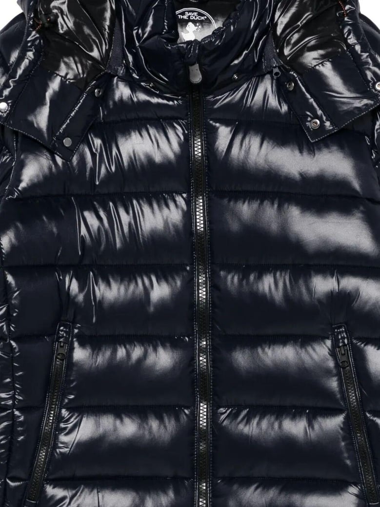 florian down jacket with lacquered finish and removable hood by Selfnex