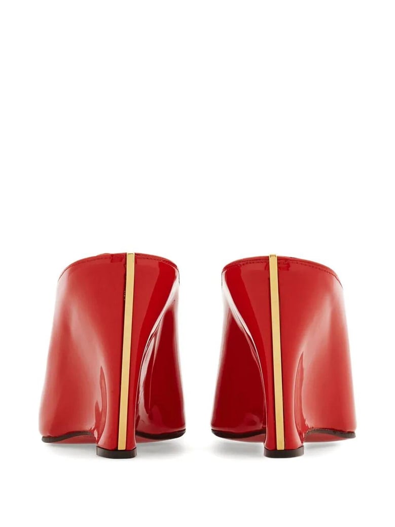 alicia 95 peep toe patent leather mule by Selfnex