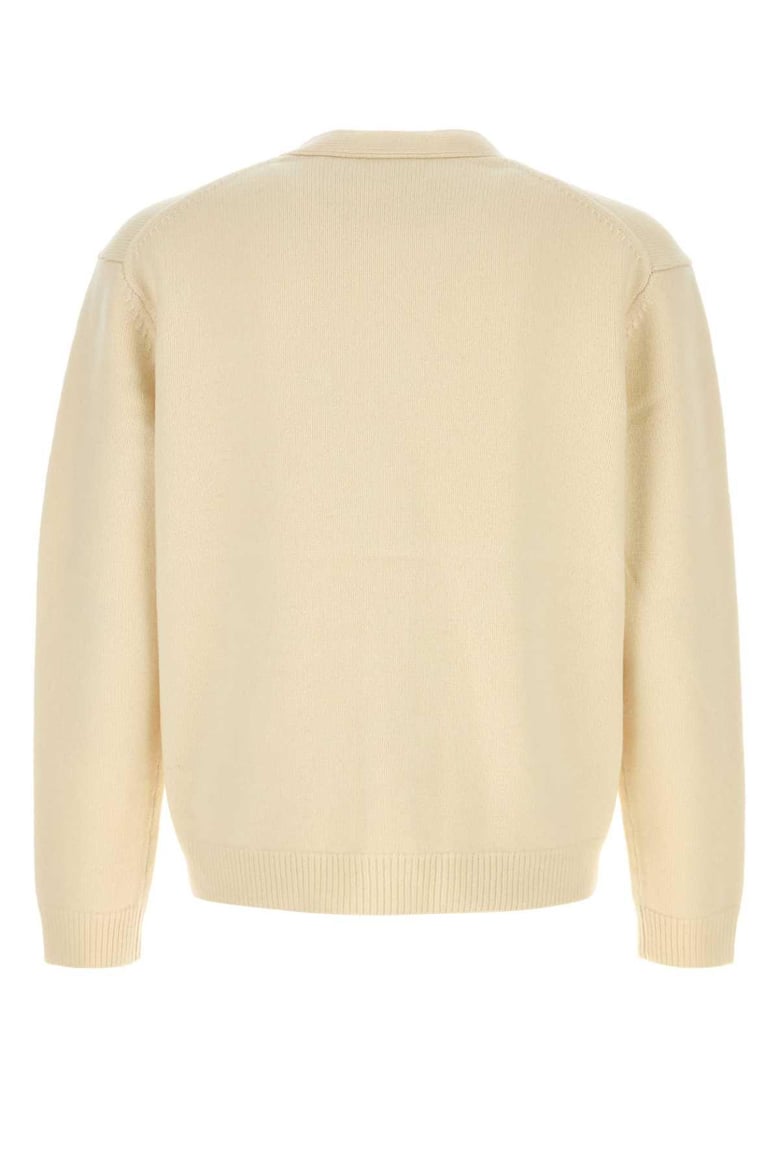 cream wool cardigan by Selfnex
