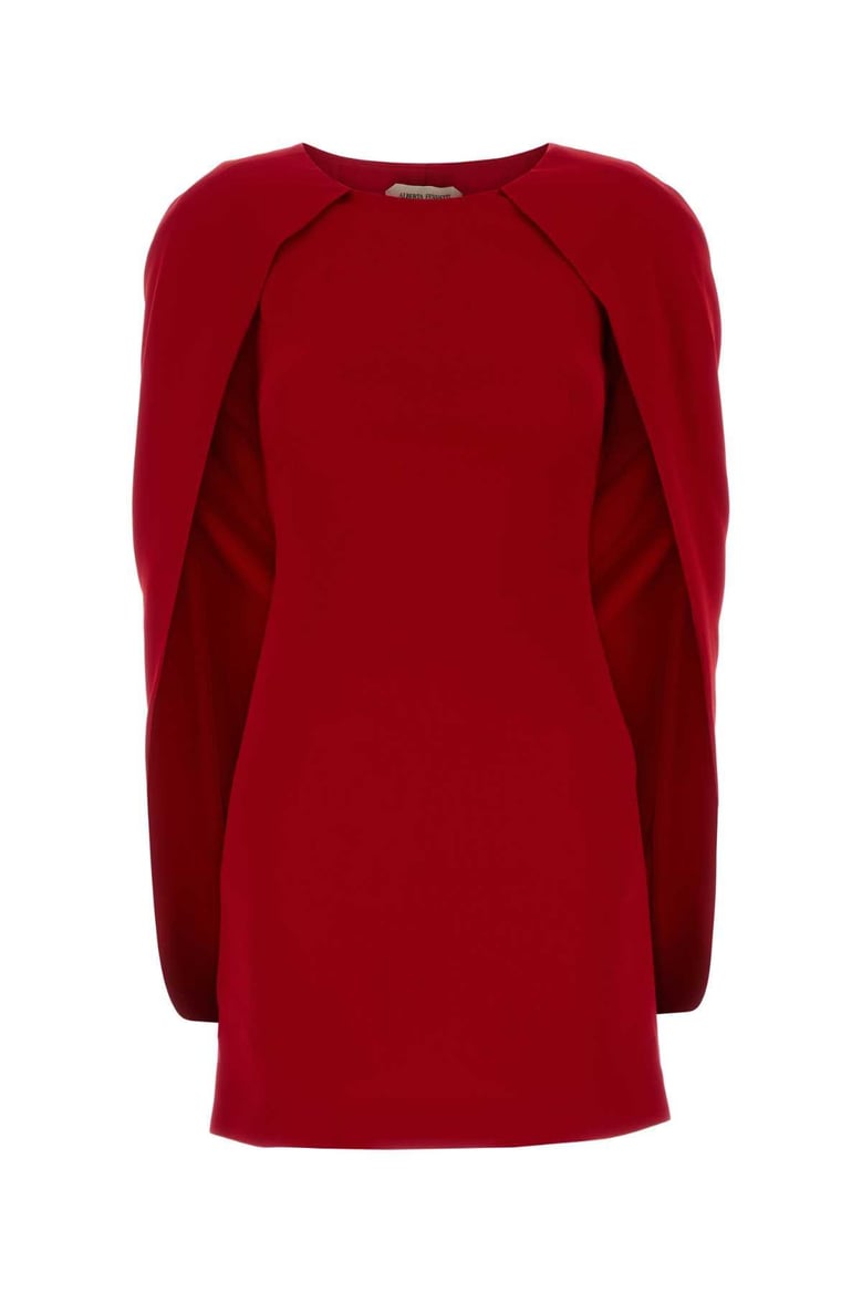 red stretch crepe mini dress by Selfnex