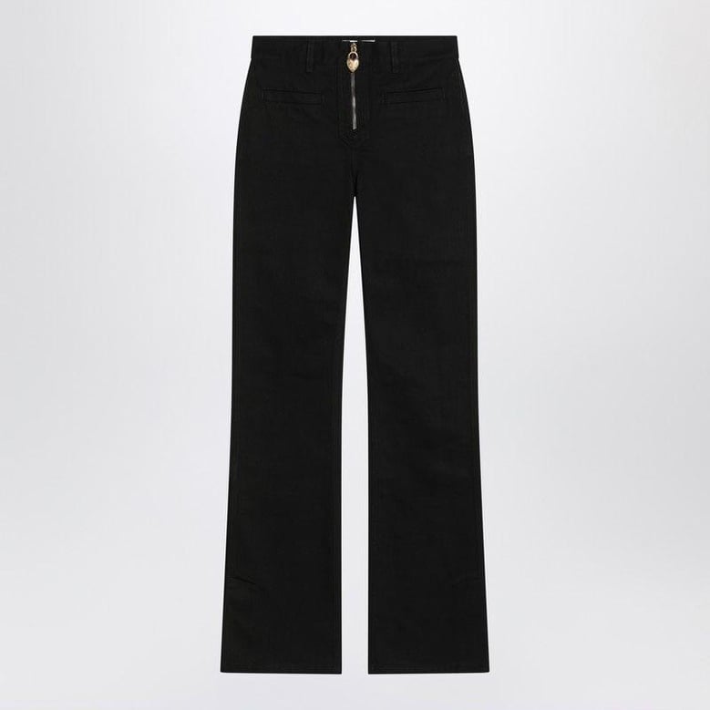 black cotton slim jeans by Selfnex