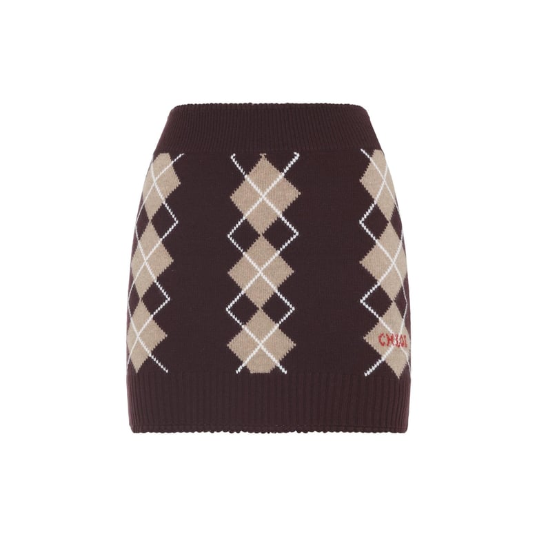 burgundy wool mini skirt by Selfnex